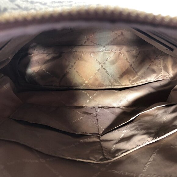 Michael Kors Large Crossbody Handbag 38T8CTTL3V MK print, Tan, Gold Detail - Picture 6 of 13